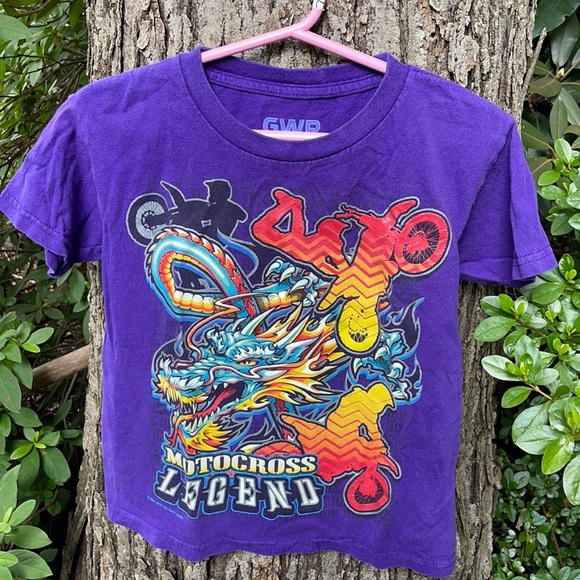 GWP Sport Motorcross Legend Purple Short Sleeves Tee Motorcycle Dragon XS (4/5) - Picture 5 of 8